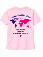 Brooklyn Bound short sleeve t-shirt in light pink, back view