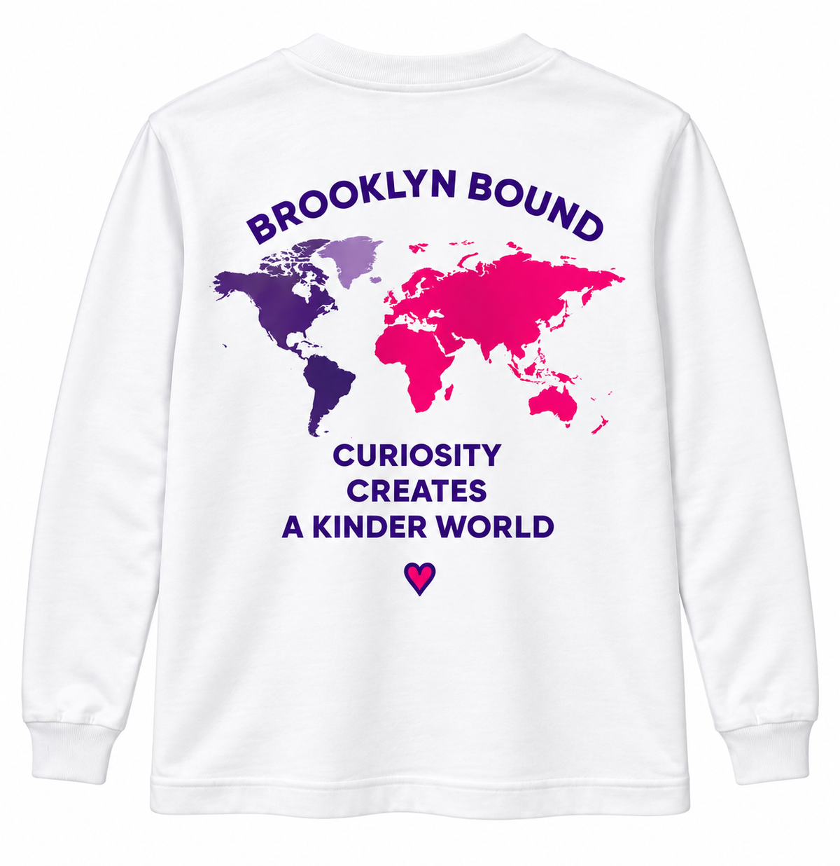 Brooklyn Bound long sleeve t-shirt in white, product view 2