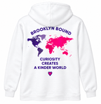 Brooklyn Bound hooded sweatshirt in white, product view 2